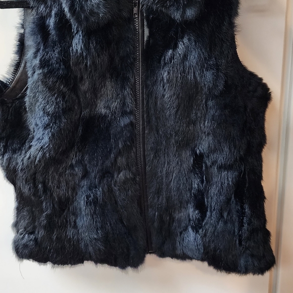 100% Rabbit Fur Vest  Vintage in Black by Jennyfer J - Picture 3 of 12